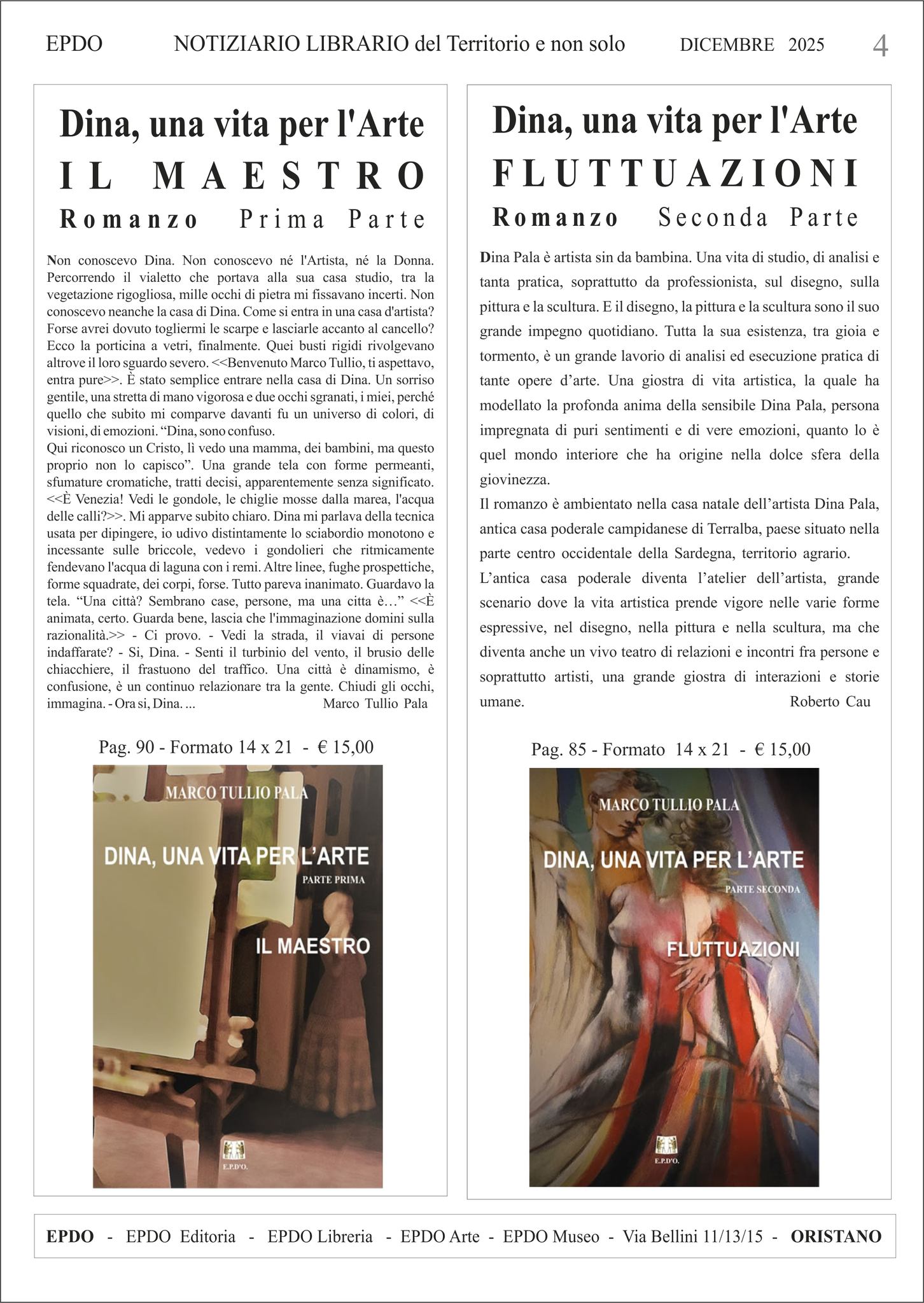 Notiziario Culturale EPDO Marco Tullio Pala